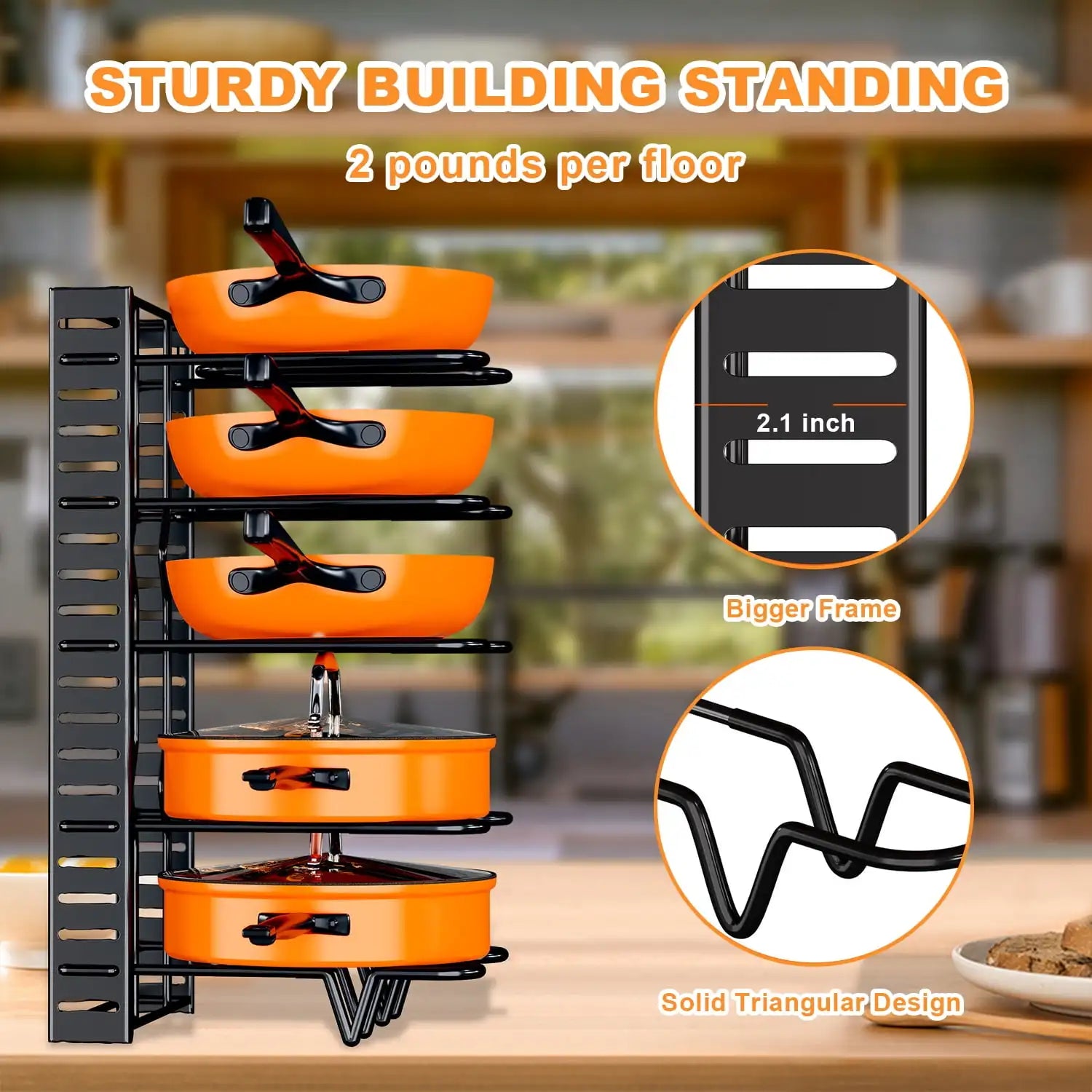 8 Tiers Pots and Pans Organizer,