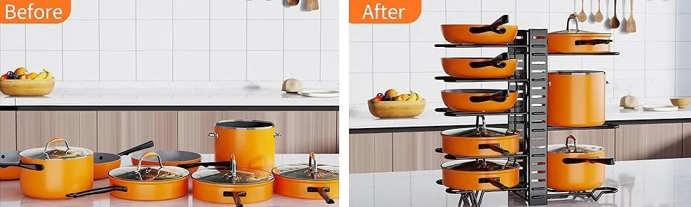 8 Tiers Pots and Pans Organizer,