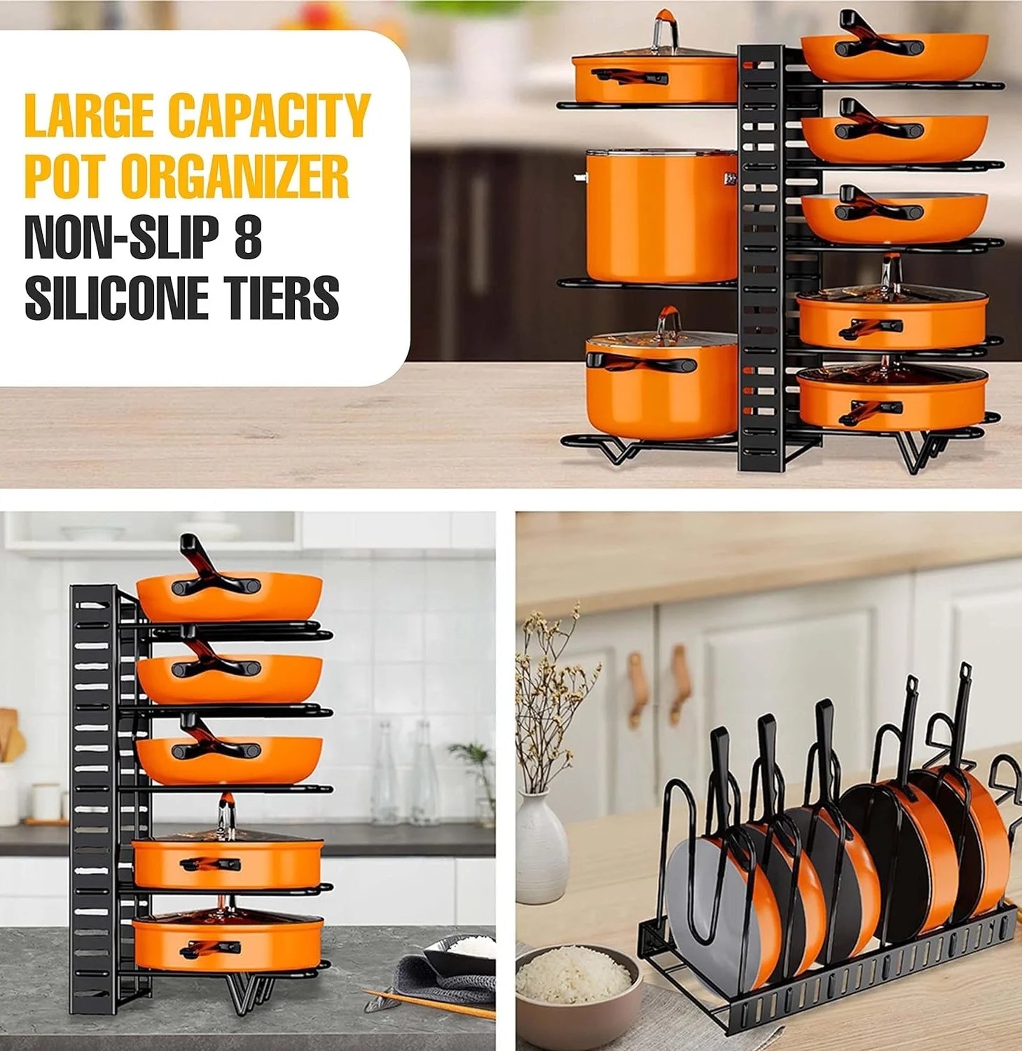 8 Tiers Pots and Pans Organizer,